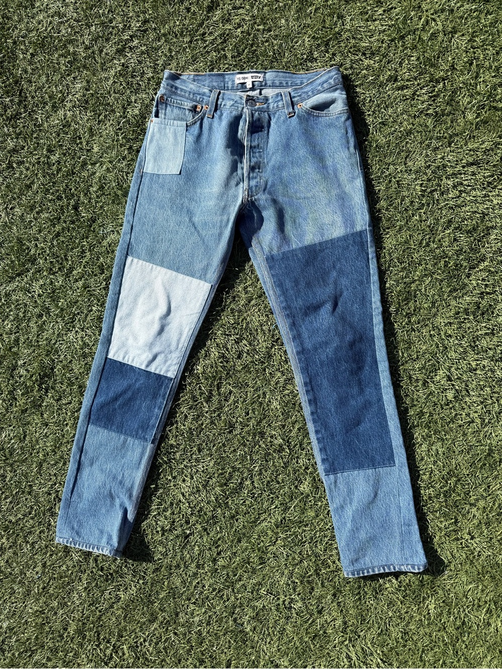 ✨ RE/DONE x Levi's vintage reworked patchwork straight-leg jeans